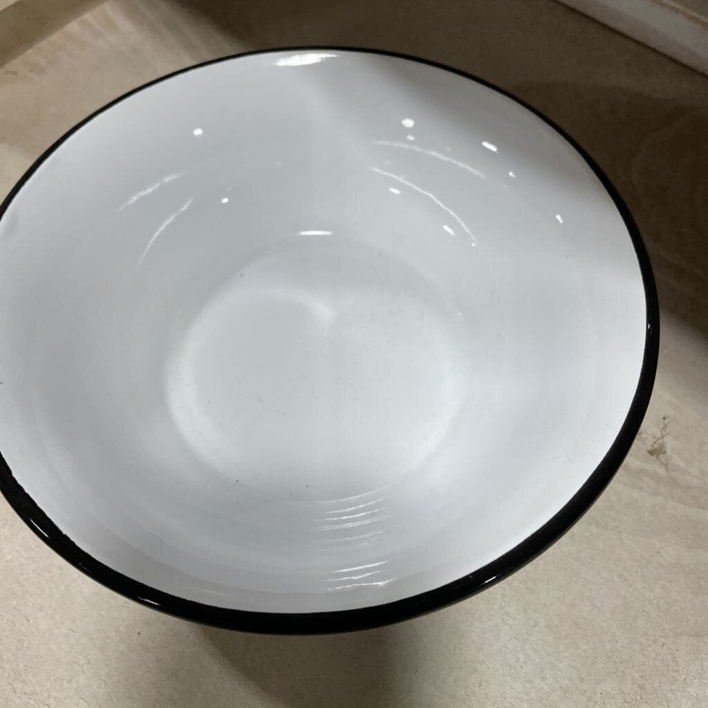 7018BL Black Rim Soup Bowl