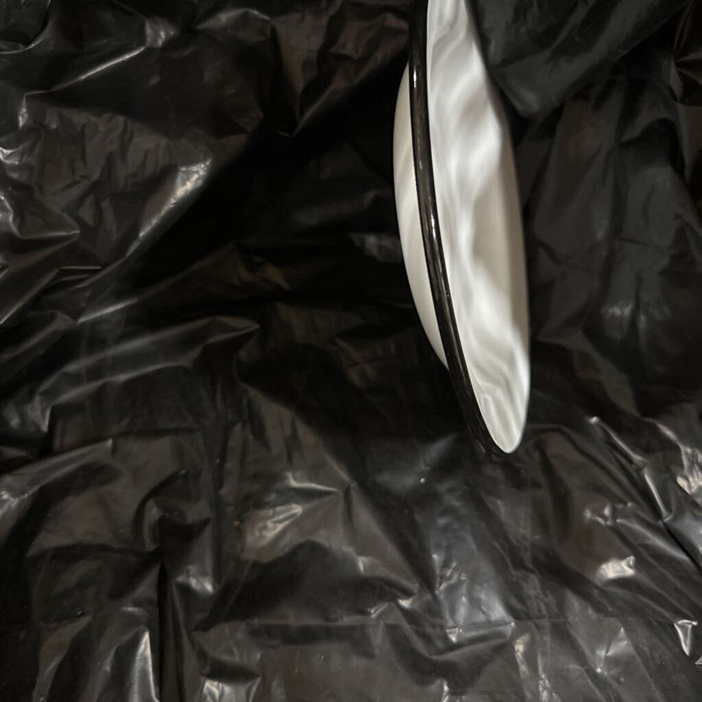 2057BK Black Rim Salad Plate 8"