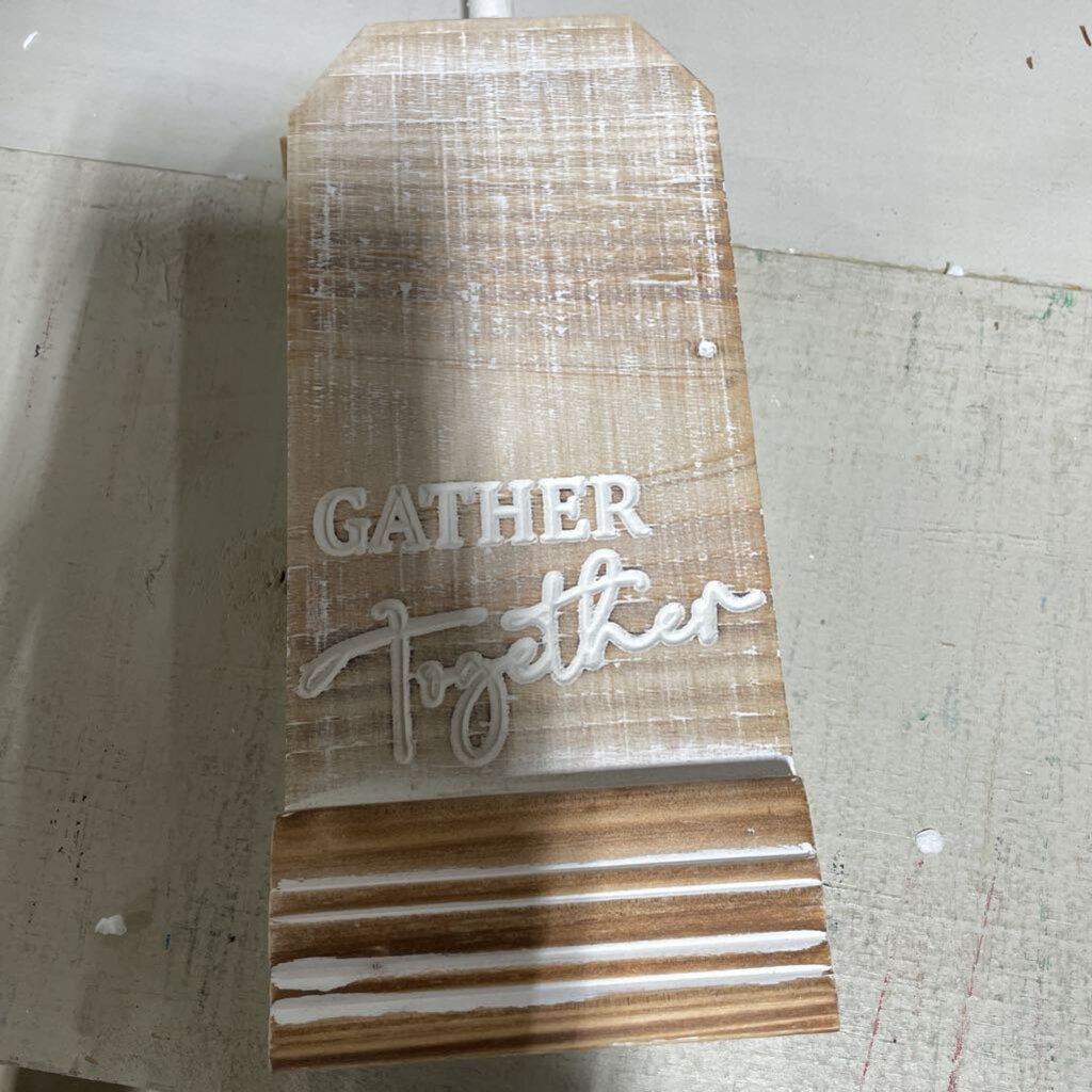 WFF25843 Gather Together Wood Pumpkin Block