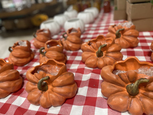 C4510 -SIDEWAYS PUMPKIN PLANTER-ORANGE