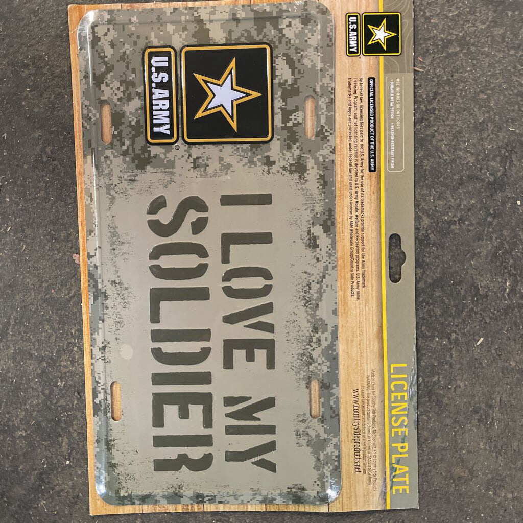 License Plate "I Love my soldier" Army 45005