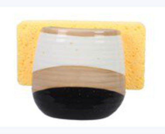 12075 Ceramic Country Sponge Holder w/ Sponge