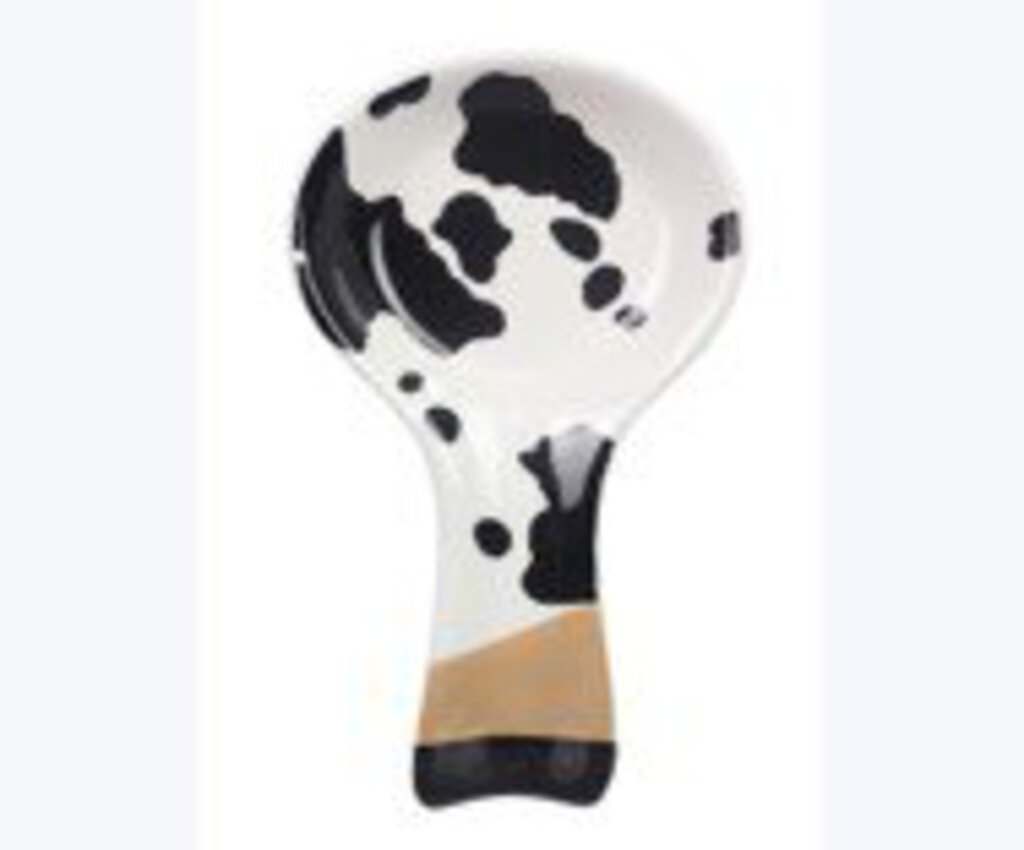 12076 Ceramic Country Black and White Spoon Rest