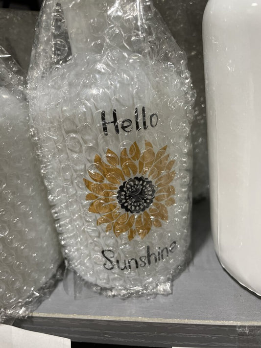 GAS34127 Hello Sunshine Sunflower Glass Jar - 2 x 5