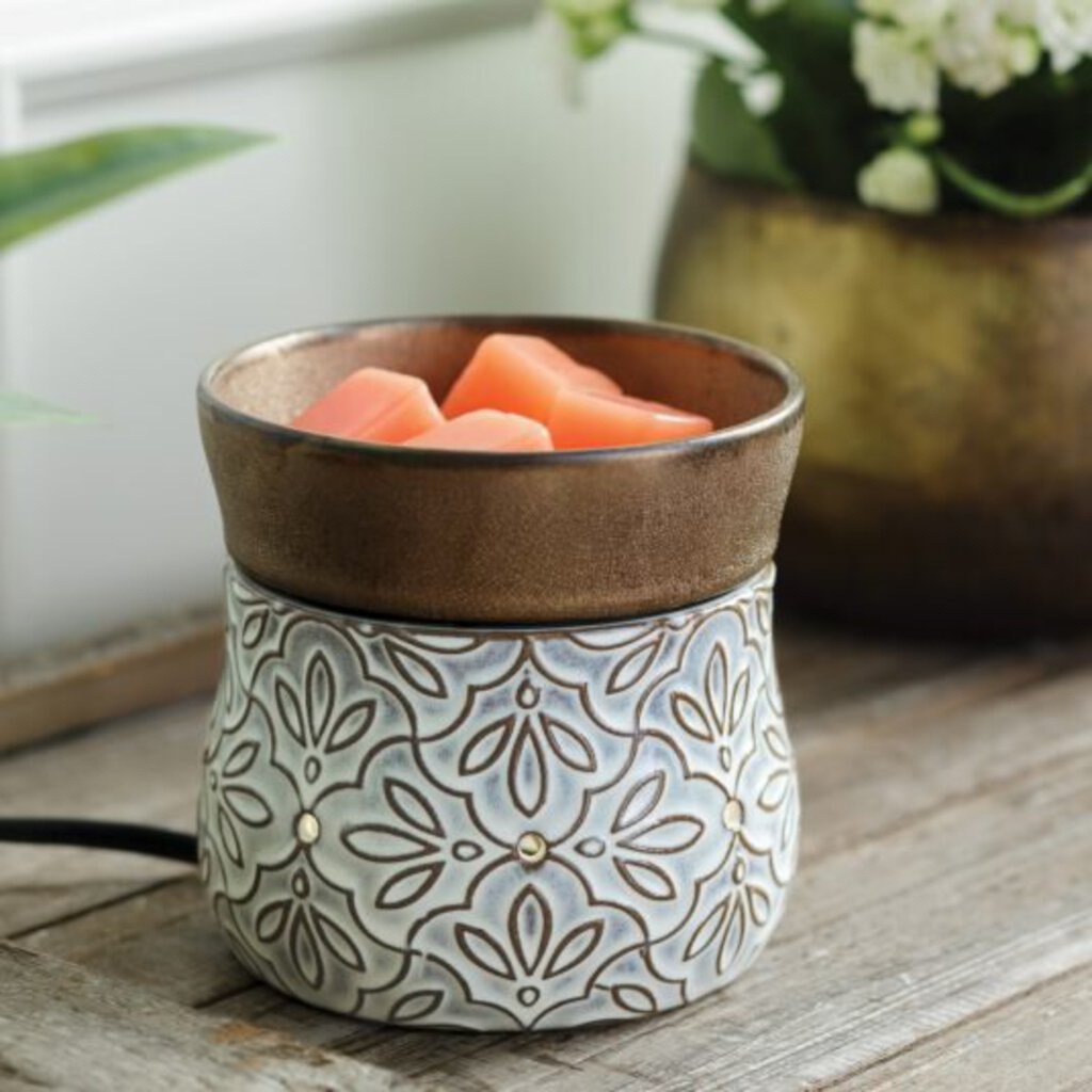 dwdflr bronze floral candle warmer