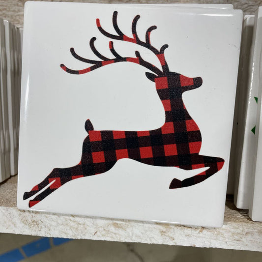 ceramic tile Plaid Reindeer