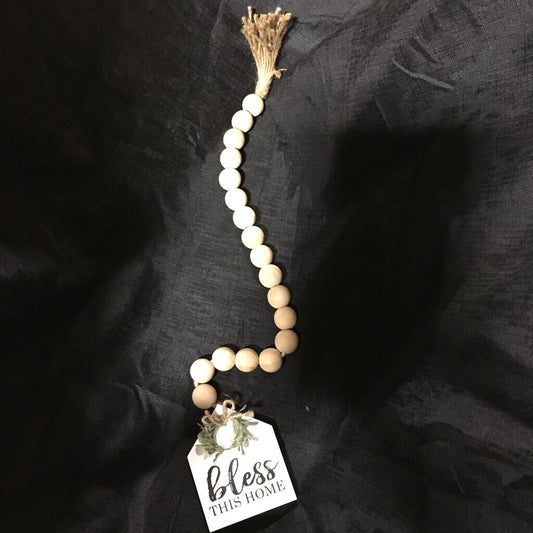 Wood Blessing Bead Hang Tag, 10779