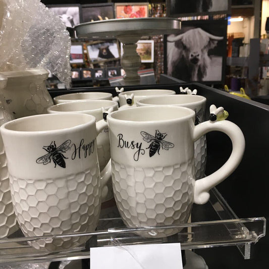 Ceramic Bee Mug, 4 Assorted 18563