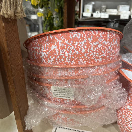 18BE068B CORAL SPLATTER ENAMELWARE BOWL