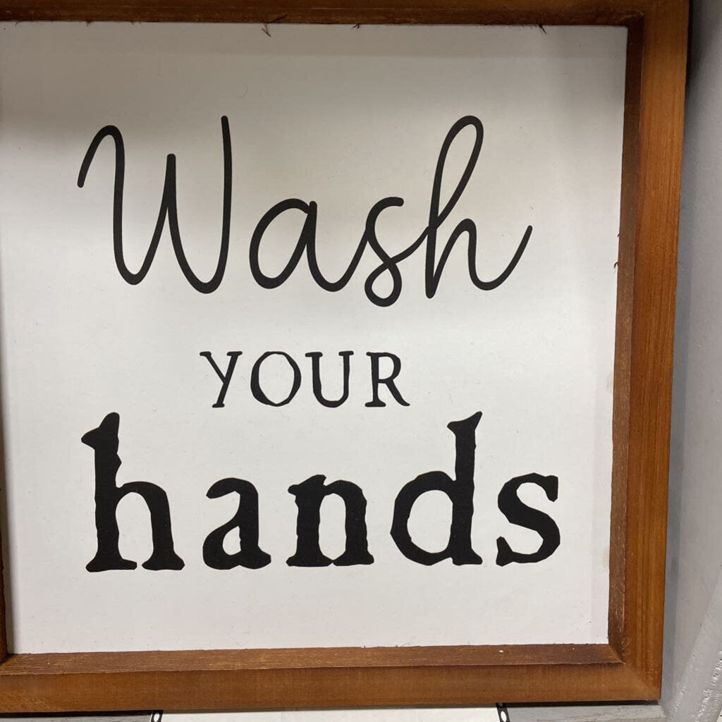 21NK020 FLUSH & WASH HANDS SIGNS (SET OF 2)