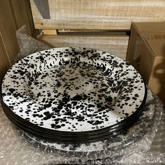 2061BS Blk Splatter Dinner Plate 10"