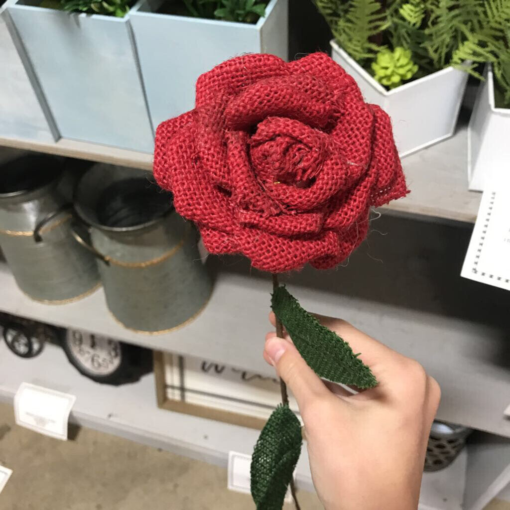 XPR13185 NATURAL BURLAP ROSE