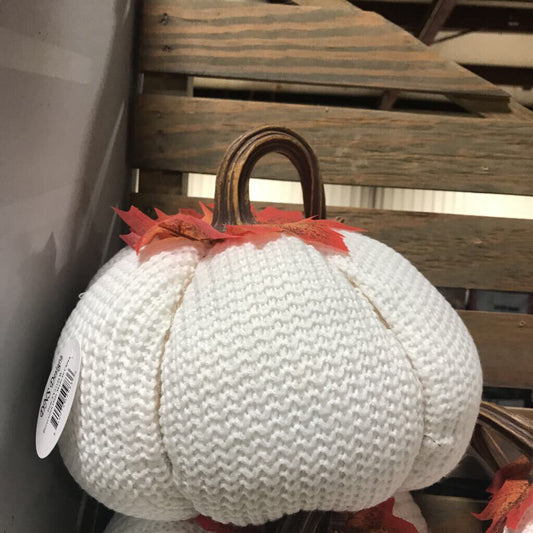 FY2210LW WHITE KNIT PUMPKIN - LARGE