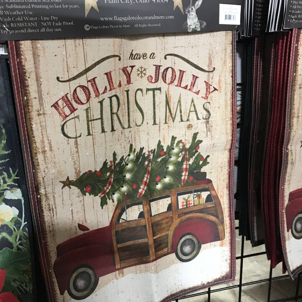 2352 Holly Jolly Christmas Woody Wagon FG 12x15