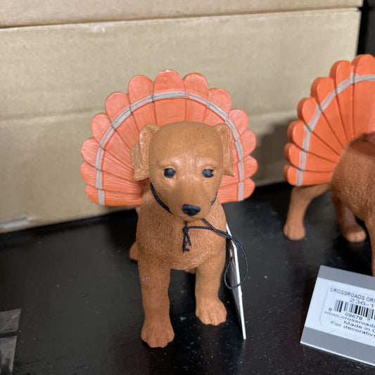 236-13843 BROWN DOG W/THANKSGIVING TURKEY COSTUME