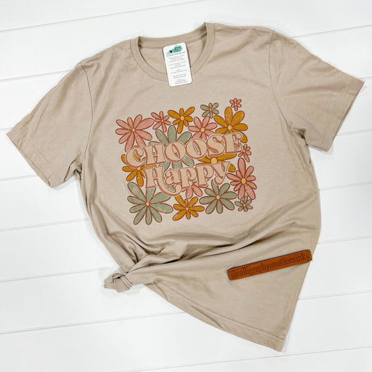 Tan Choose Happy Floral (S-2XL)